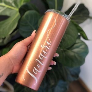Personalize this tumbler with straw with your name